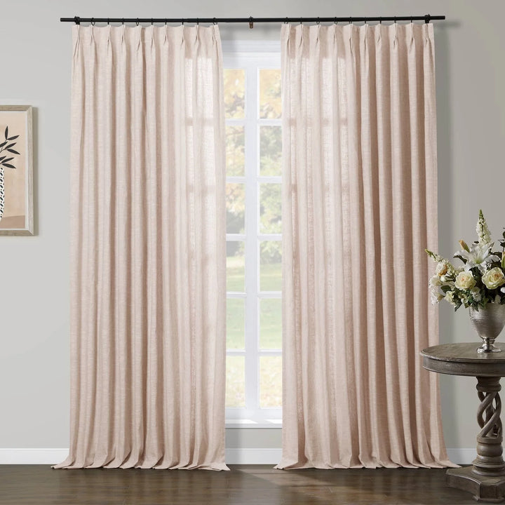 Jenna Linen Curtains & Drapes Pleated