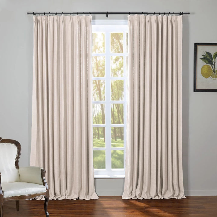 Kelly Flax Linen Curtains & Drapes Pleated