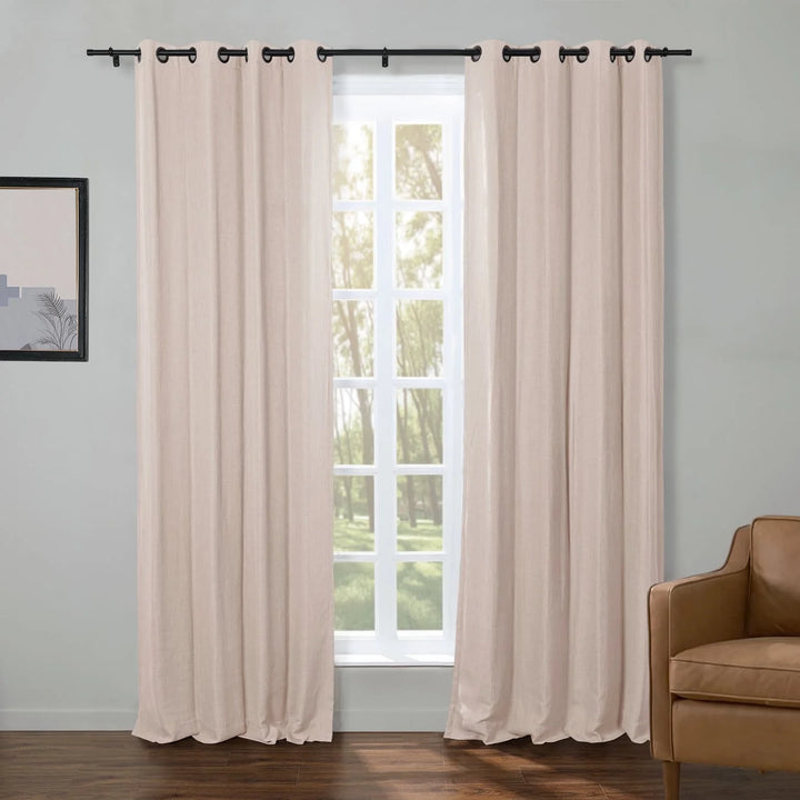 Kelly Faux Linen Curtains & Drapes Grommet