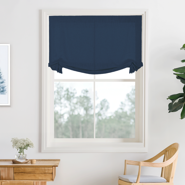 Belgian Flax Linen Roman Shades & Blinds | Swag