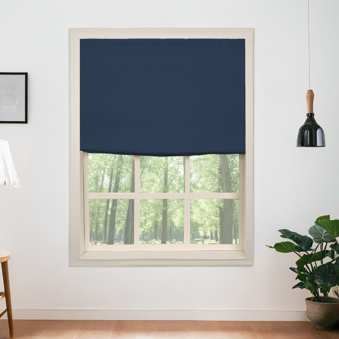 Belgian Flax Linen Roman Shades & Blinds | Flat Fold