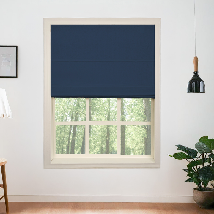 Belgian Flax Linen Blackout Roman Shades & Blinds | Fold