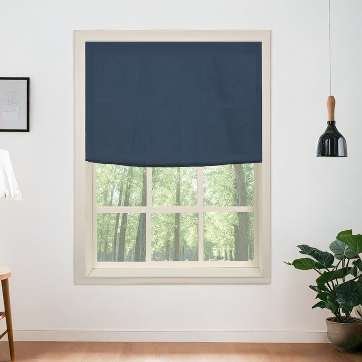 Belgian Flax Linen Roman Shades & Blinds | Flat Fold