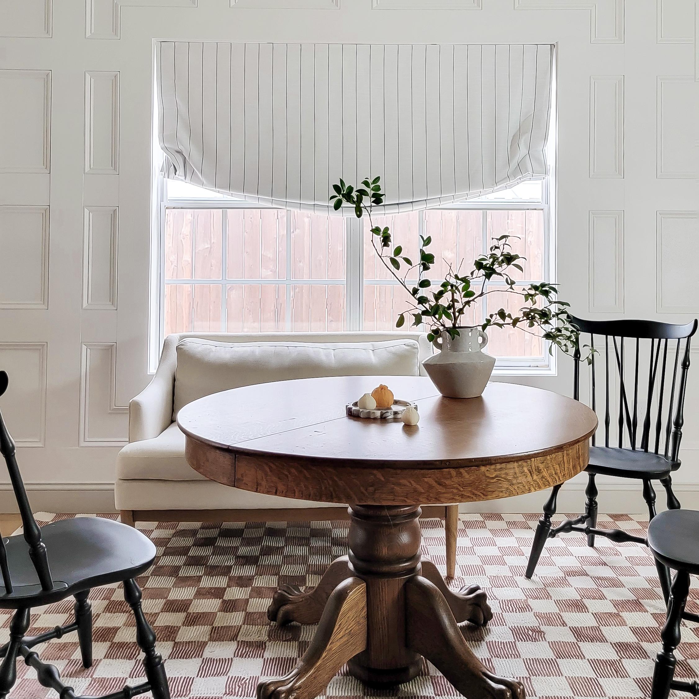 Vivienne Plaid Striped Linen Roman Blackout Shades