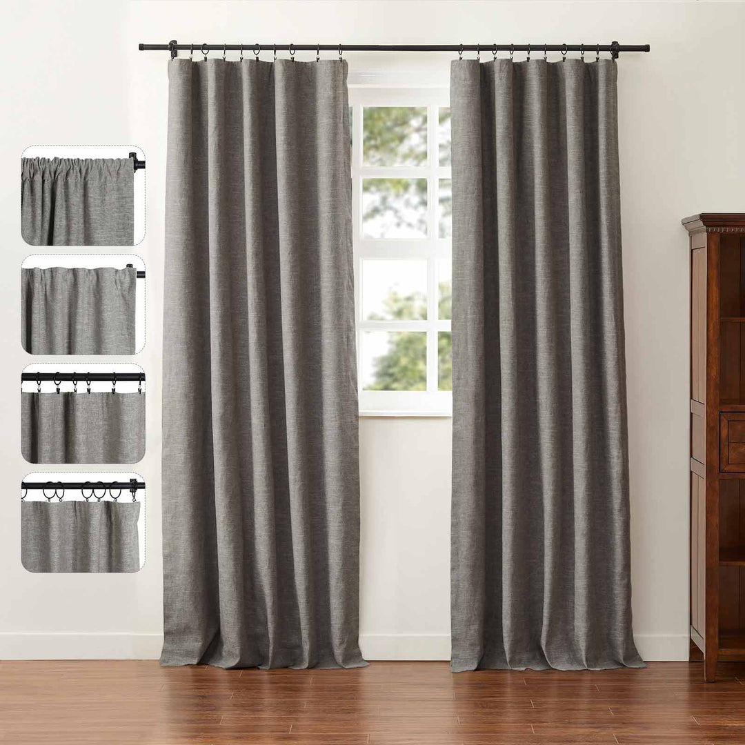 Jenna Linen Curtains & Drapes Soft Top