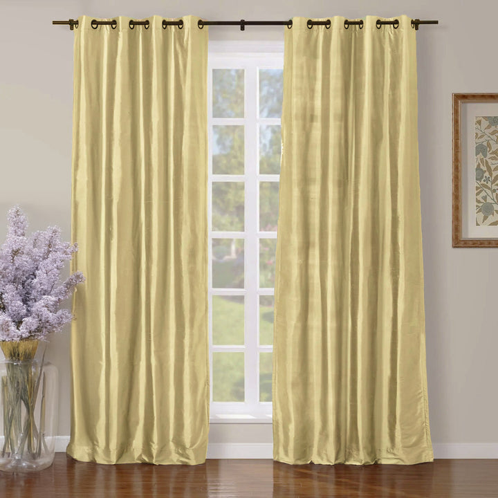 Lora Premium Silk Curtains & Drapes Grommet