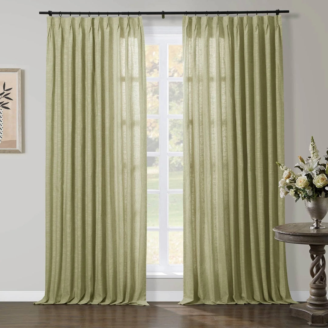 Jenna Linen Curtains & Drapes Pleated