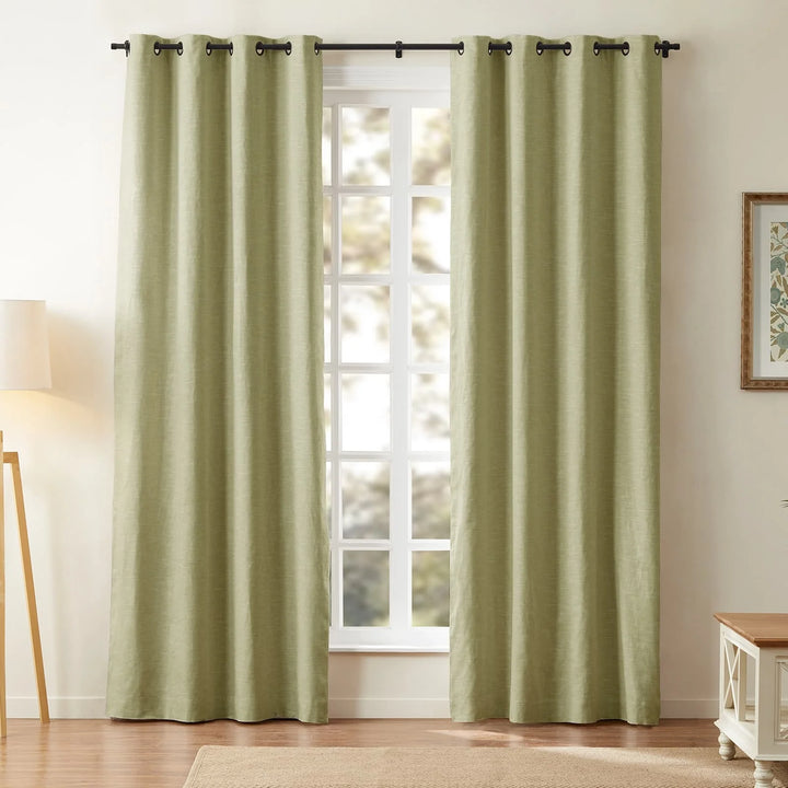 Jenna Linen Curtains & Drapes Grommet