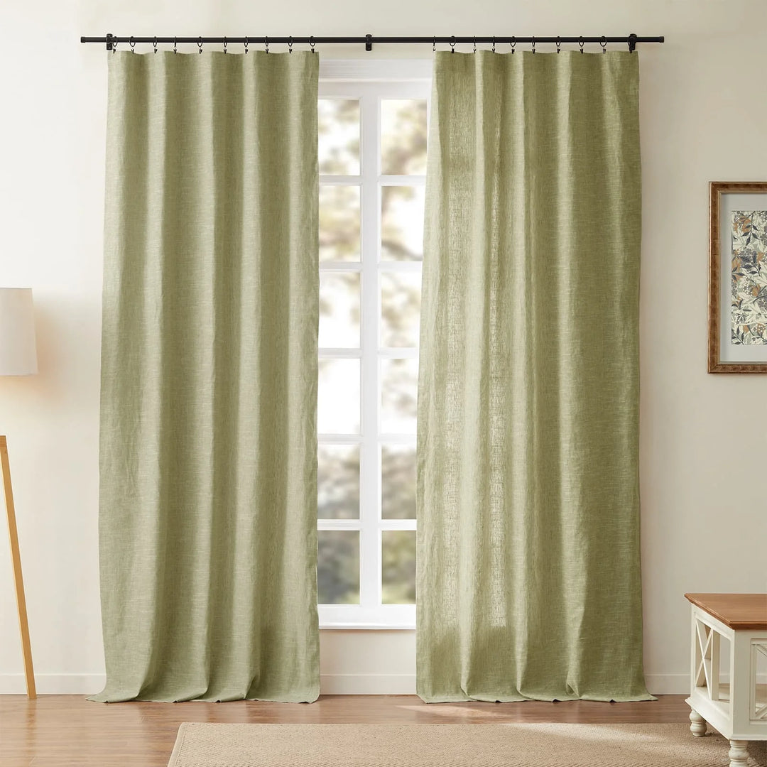 Jenna Linen Curtains & Drapes Soft Top