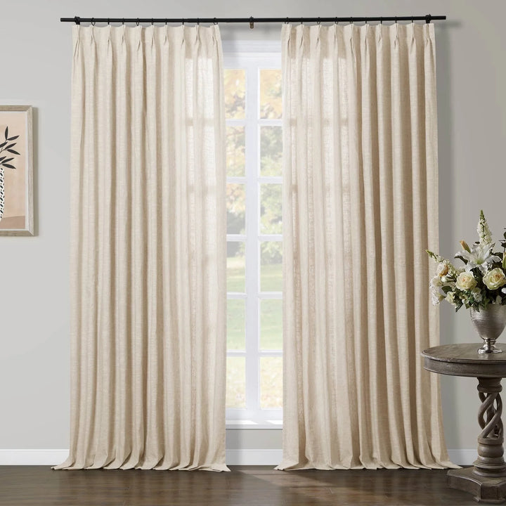 Jenna Linen Curtains & Drapes Pleated