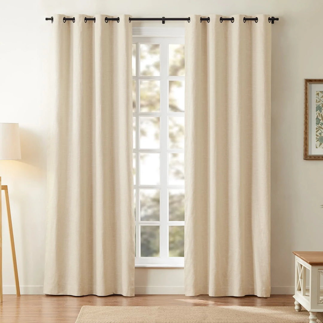 Jenna Linen Curtains & Drapes Grommet