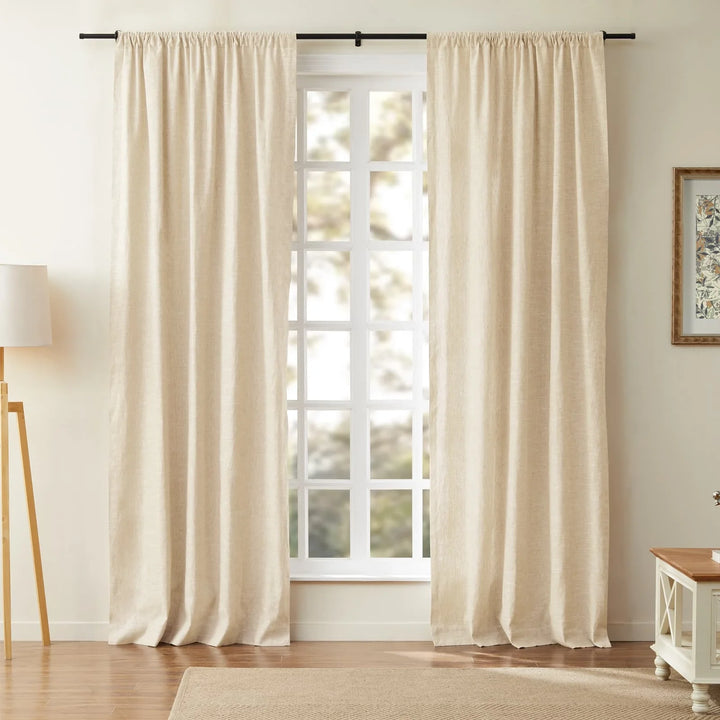 Jenna Linen Curtains & Drapes Soft Top