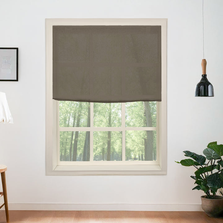 Belgian Flax Linen Roman Shades & Blinds | Flat Fold