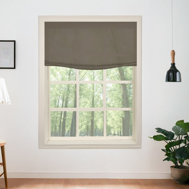 Belgian Flax Linen Roman Shades & Blinds | Relaxed