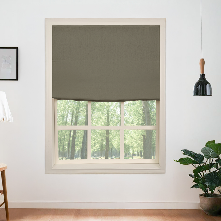 Belgian Flax Linen Roman Shades & Blinds | Flat Fold