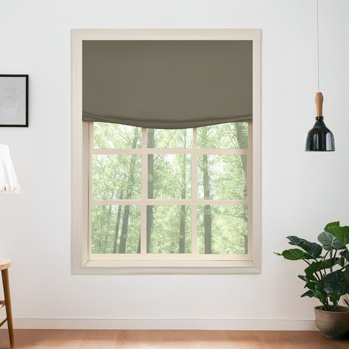 Belgian Flax Linen Roman Shades & Blinds | Relaxed