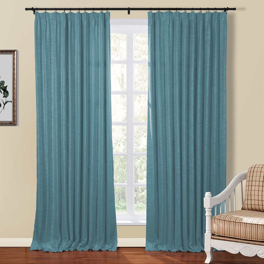 Kelly Flax Linen Curtains & Drapes Pleated