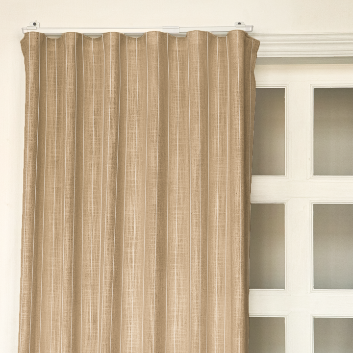Vivienne Plaid Stripes Linen Curtains & Drapes Ripple Fold