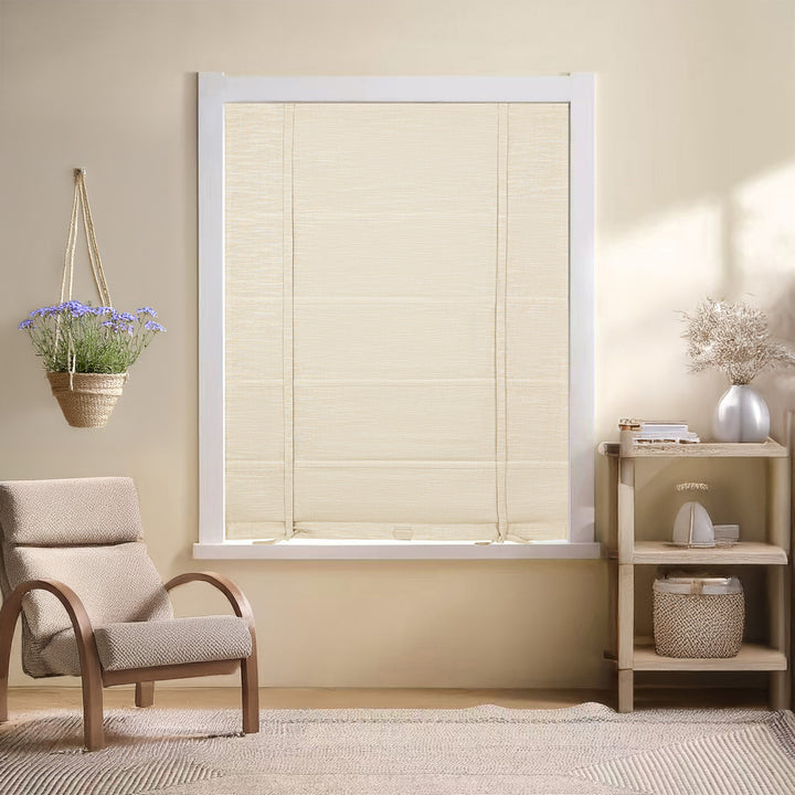 Jenna Linen Roman Shades & Blinds | Tie