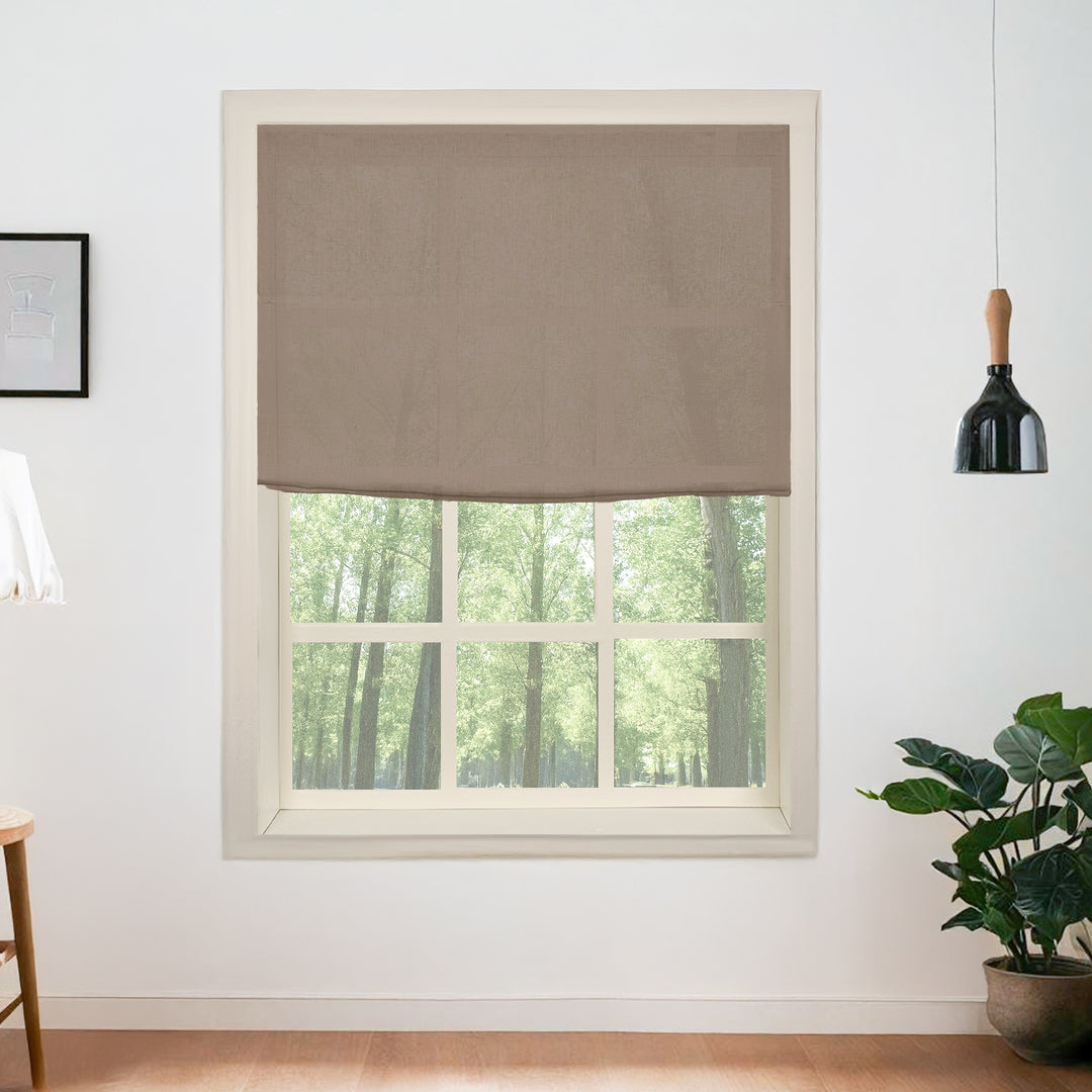 Belgian Flax Linen Roman Shades & Blinds | Flat Fold
