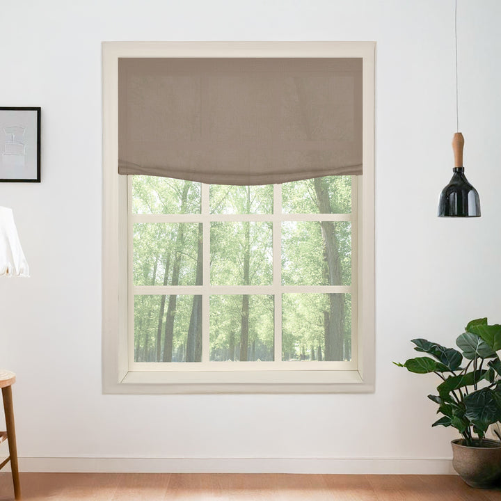 Belgian Flax Linen Roman Shades & Blinds | Relaxed