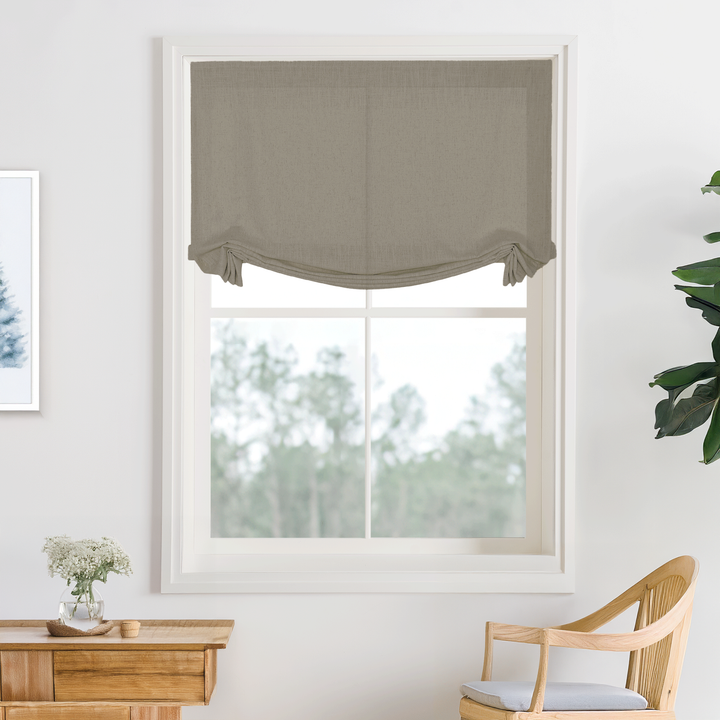 Belgian Flax Linen Roman Shades & Blinds | Swag