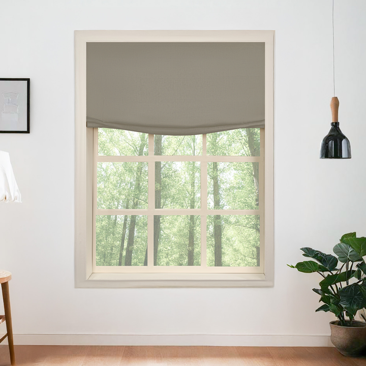 Belgian Flax Linen Roman Shades & Blinds | Relaxed