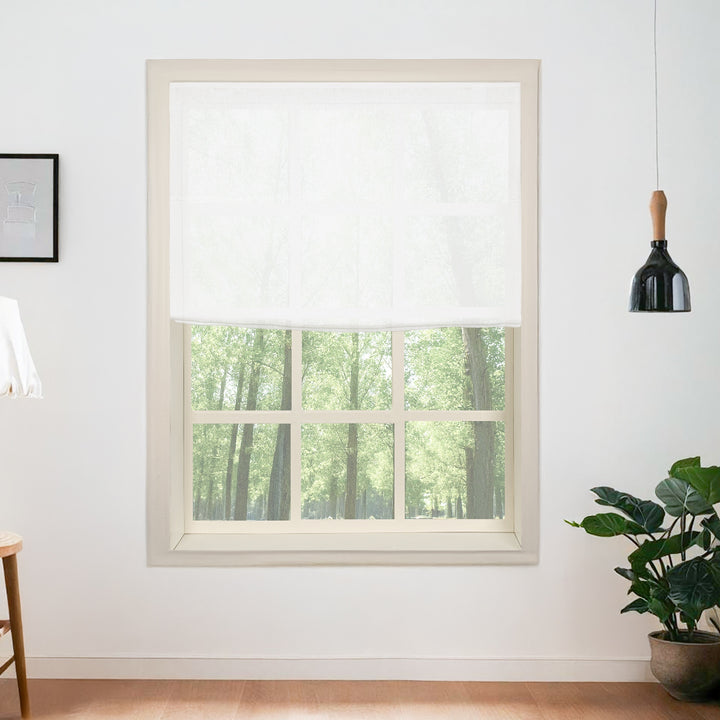 Belgian Flax Linen Roman Shades & Blinds | Flat Fold