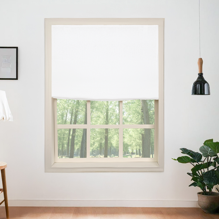 Belgian Flax Linen Roman Shades & Blinds | Flat Fold