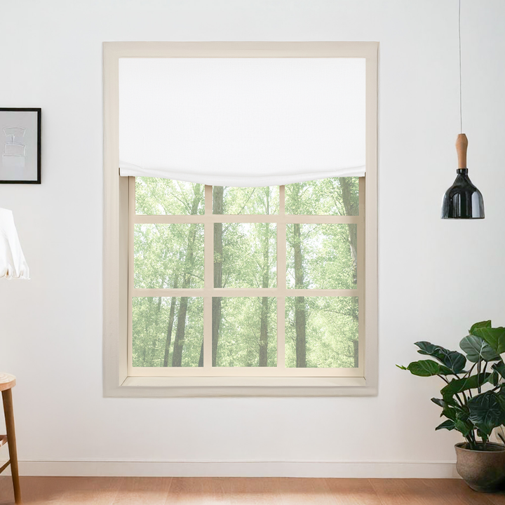 Belgian Flax Linen Roman Shades & Blinds | Relaxed