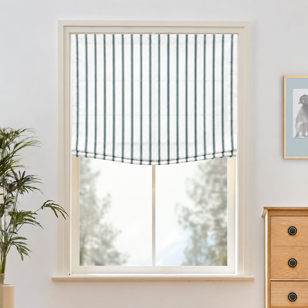Loxley Yarn-Dyed Roman Shades & Blinds | Relaxed