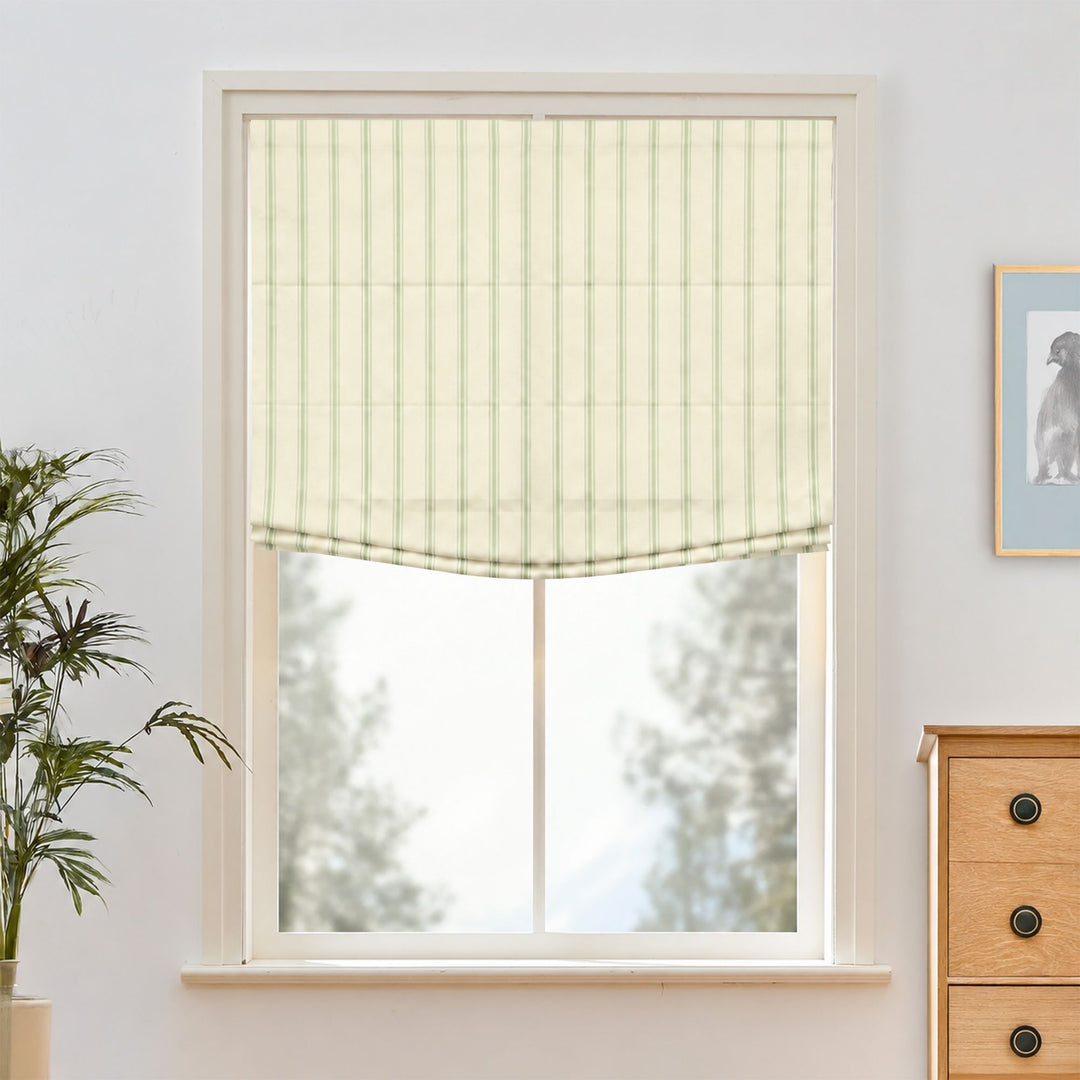 Loxley Yarn-Dyed Roman Shades & Blinds | Relaxed