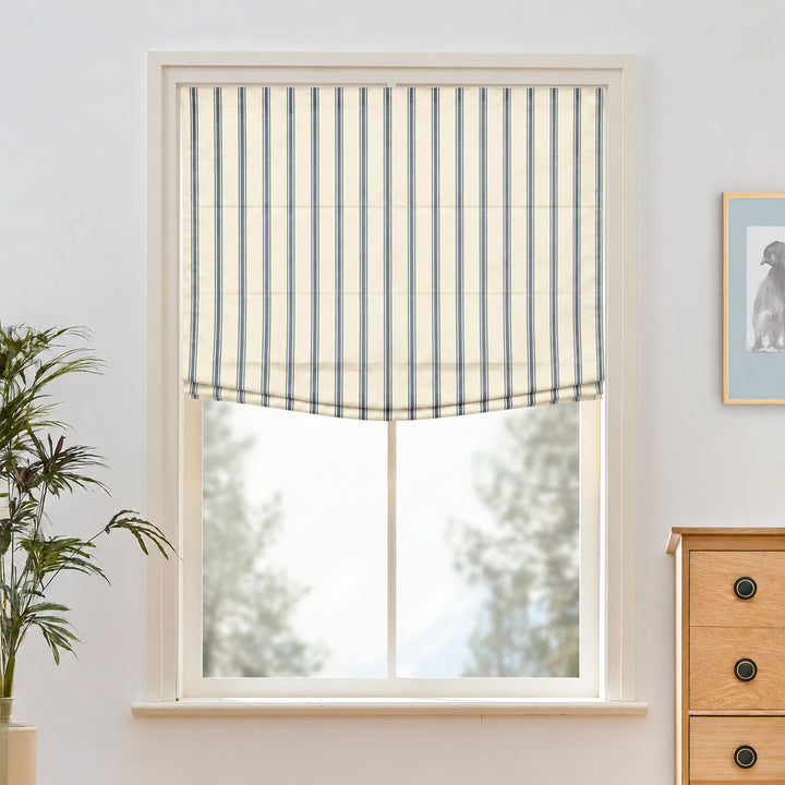 Loxley Yarn-Dyed Roman Shades & Blinds | Relaxed