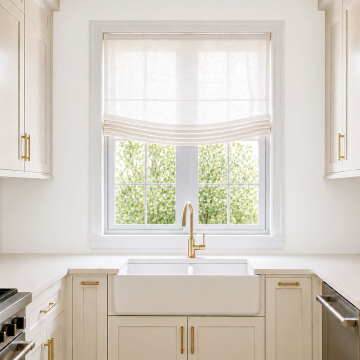 Meadow Linen Roman Shades & Blinds | Relaxed