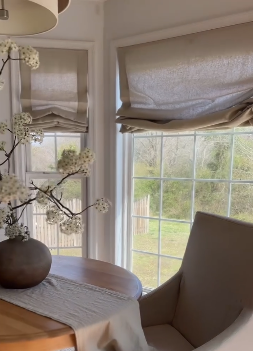 Belgian Flax Linen Roman Shades & Blinds | Relaxed