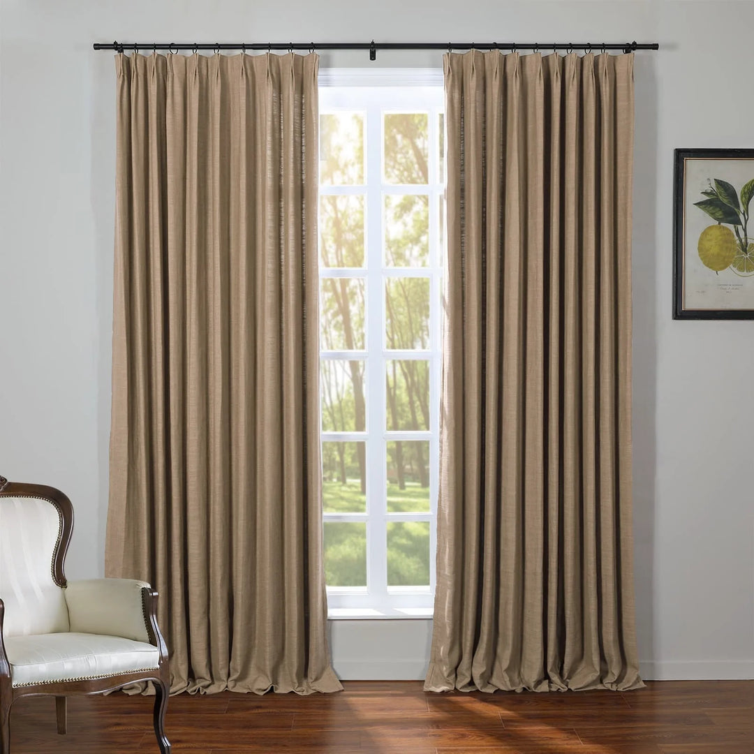 Kelly Flax Linen Curtains & Drapes Pleated