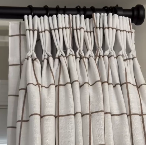 Vivienne Plaid Stripes Linen Curtains & Drapes with Blackout Liner