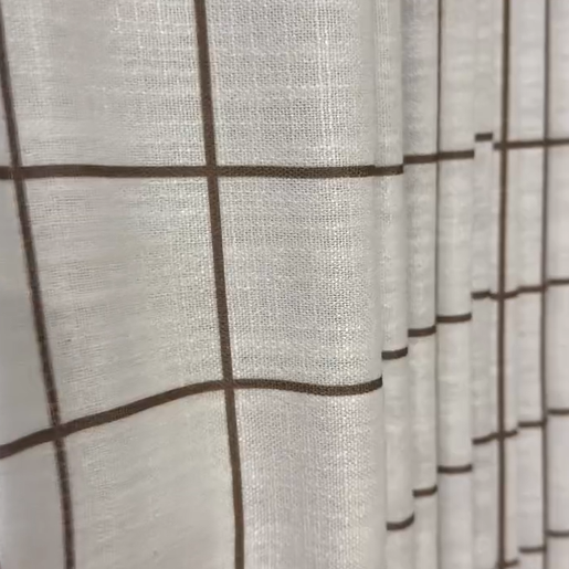 Vivienne Plaid Stripes Linen Curtains & Drapes Soft Top