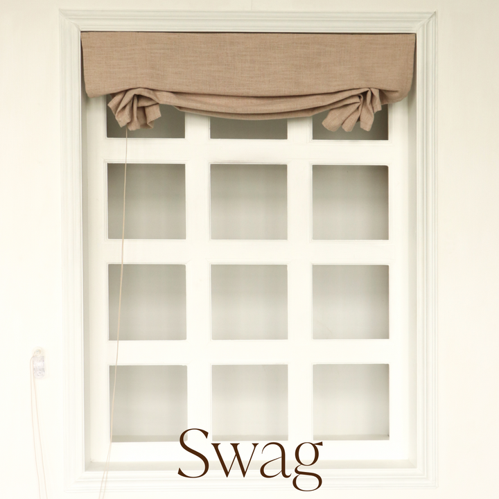 Kelly Linen Roman Shades & Blinds | Swag