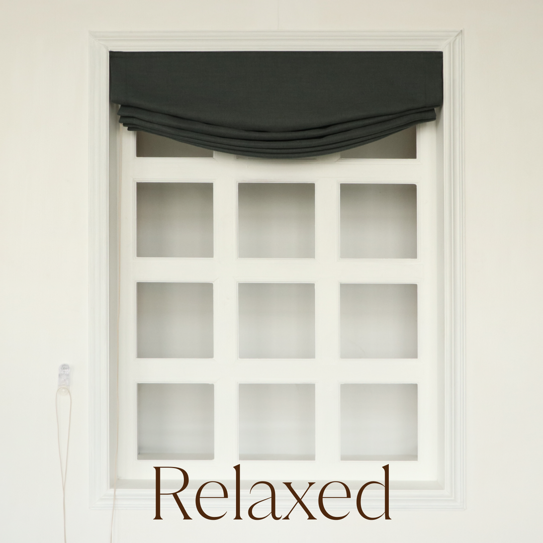 Kelly Linen Roman Shades & Blinds | Relaxed