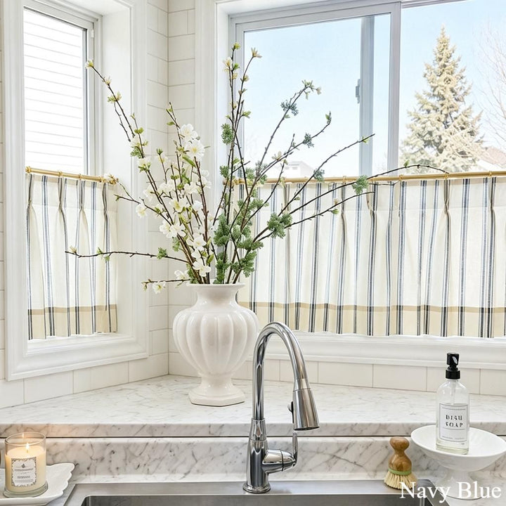 Loxley Yarn-Dyed Cotton Cafe Curtains