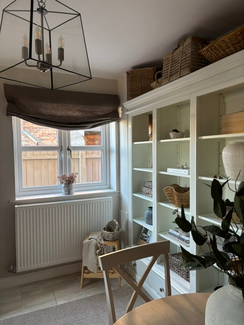 Belgian Flax Linen Roman Shades & Blinds | Relaxed