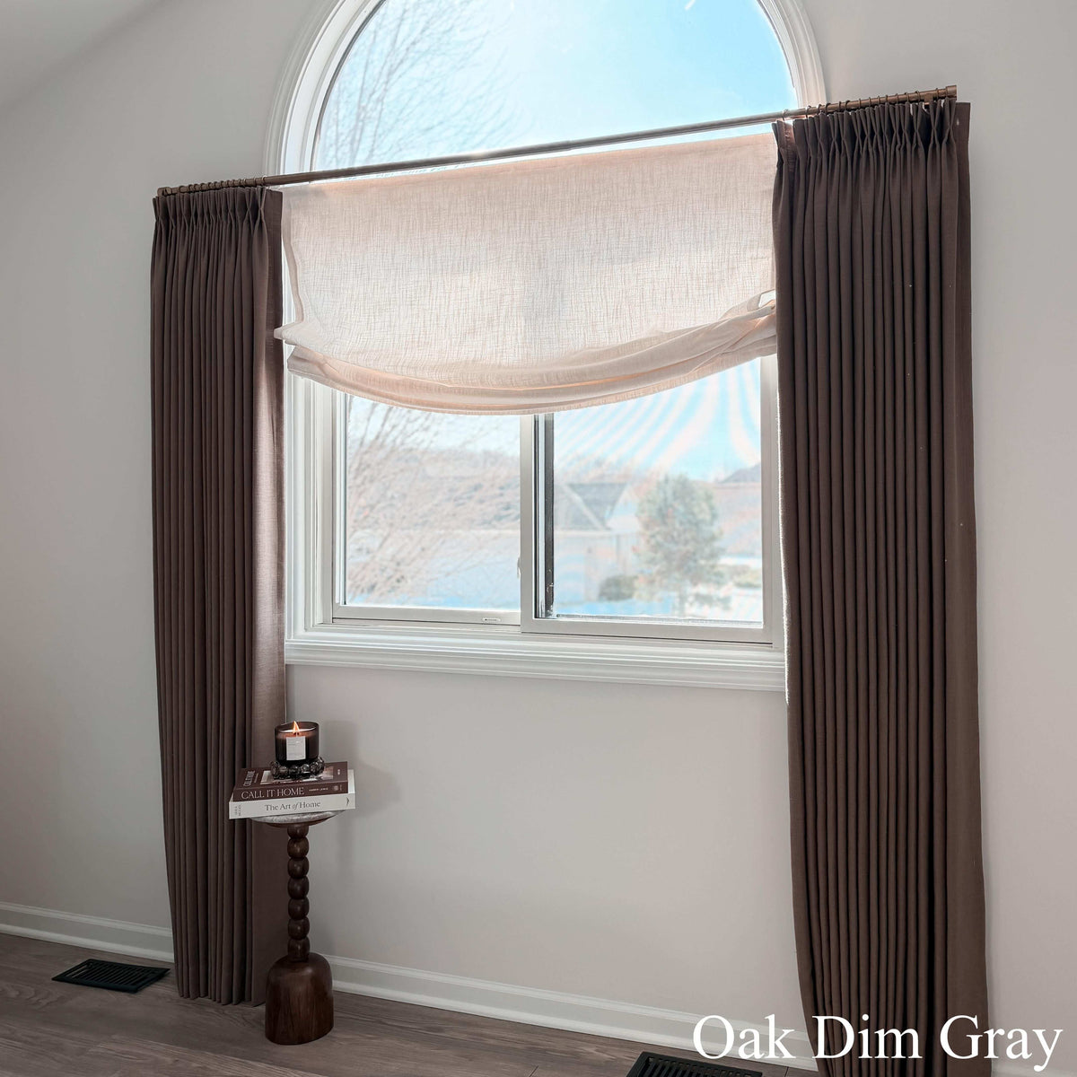Neutral Lily Linen Curtains & Drapes Pleated