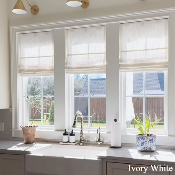 Lily Linen Roman Shades & Blinds