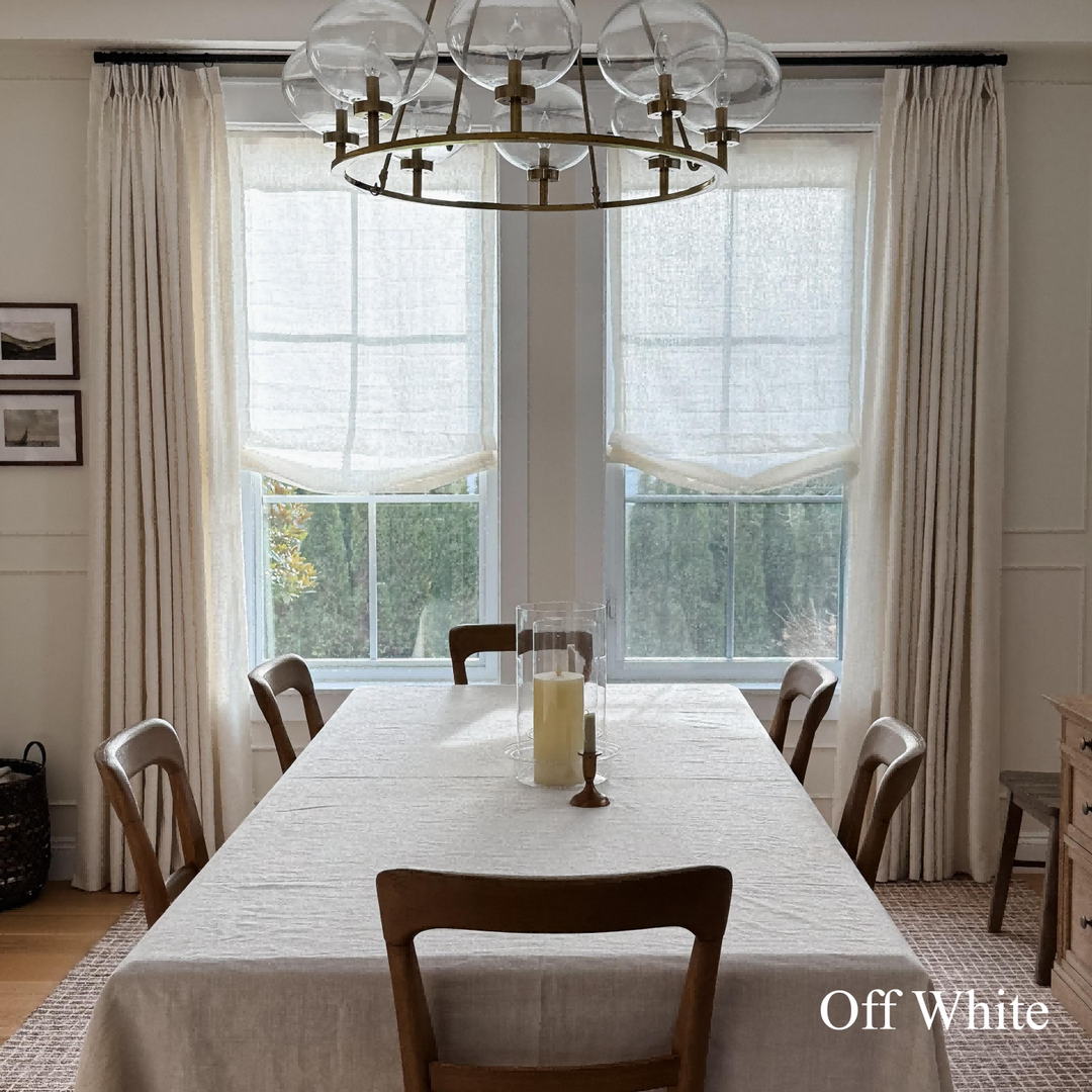 Belgian Flax Linen Roman Shades & Blinds | Relaxed