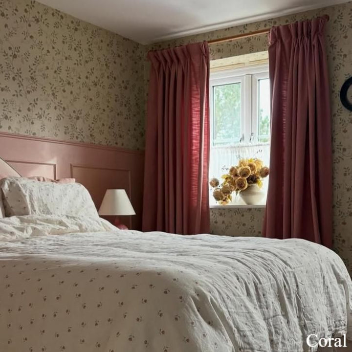 Bella Cotton Blend Curtains & Drapes Pleated