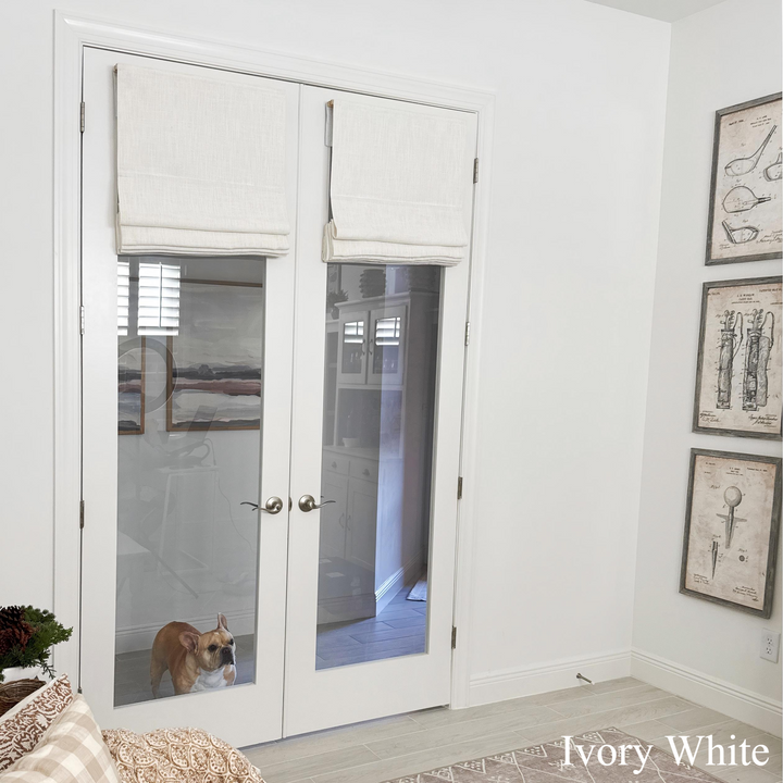 Lily Linen Roman Shades & Blinds for French Door