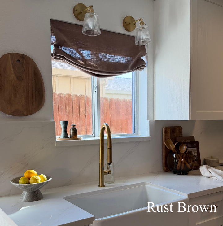 Lily Linen Roman Shades & Blinds | Relaxed