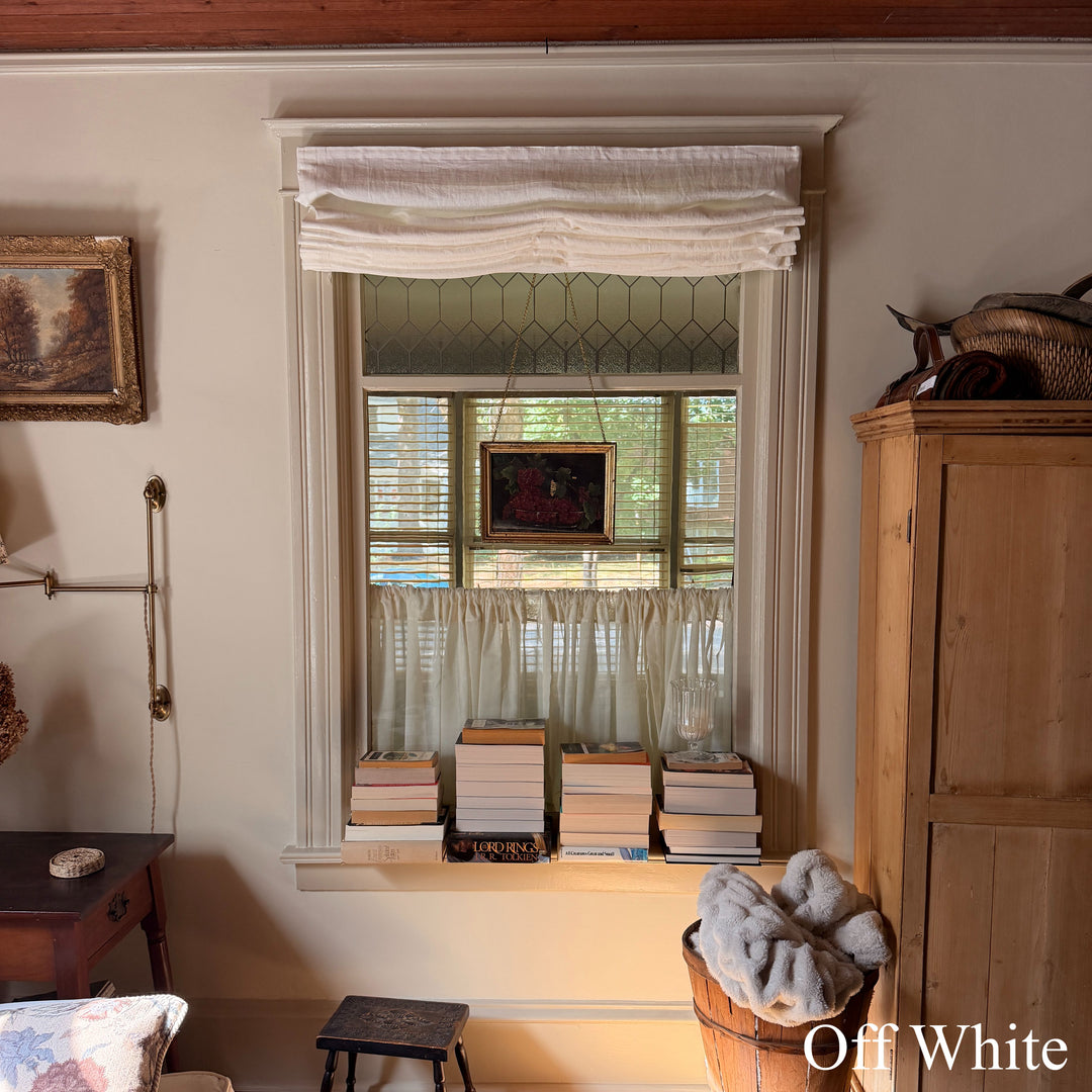 100% Belgian Flax Linen Roman Shades & Blinds | Relaxed