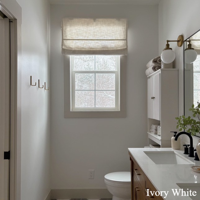 Lily Linen Flame Retardant Roman Shades & Blinds | Plain Fold